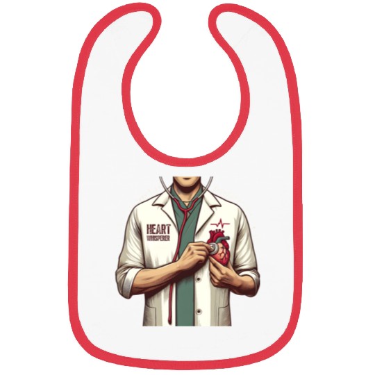 Cardiac Nurse Heart Whisperer Design Bibs