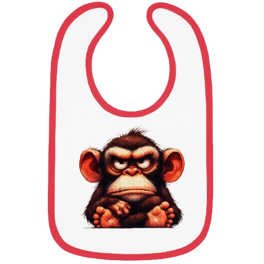 animals grumpy ape monkey Bibs