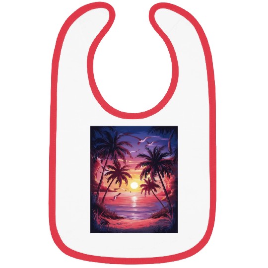 summer beach "Tropical Twilight Serenity" Bibs