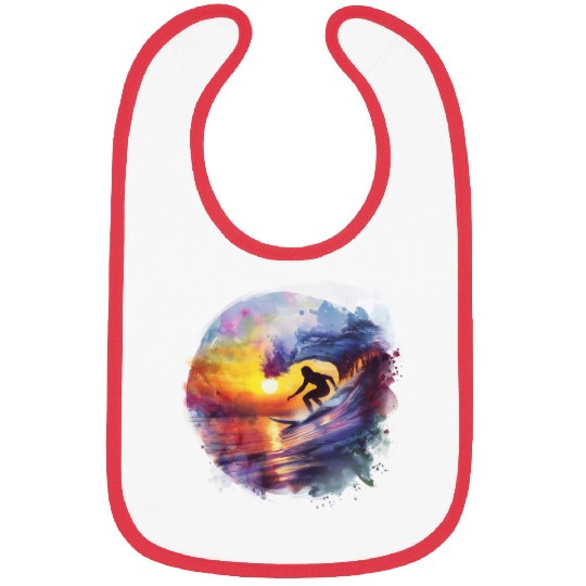 Watercolor Sunset Surfing Clipart | Surfboard, Bibs