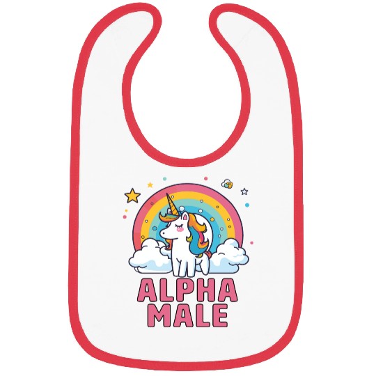 Alpha Male Unicorn Rainbow Bibs