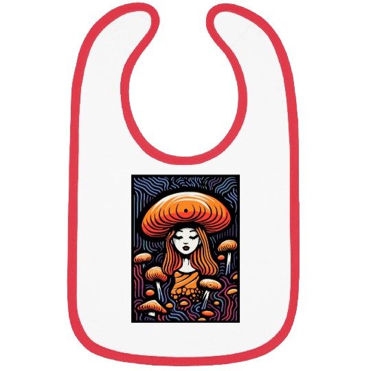 Forest Mushroom Princess Bibs
