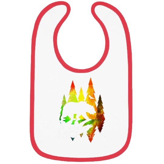 Michigan Stylish Up North Colorful Bear Michigan Bibs