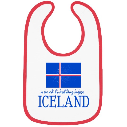 Nordic Flag Illustration with Icelandic Text Bibs