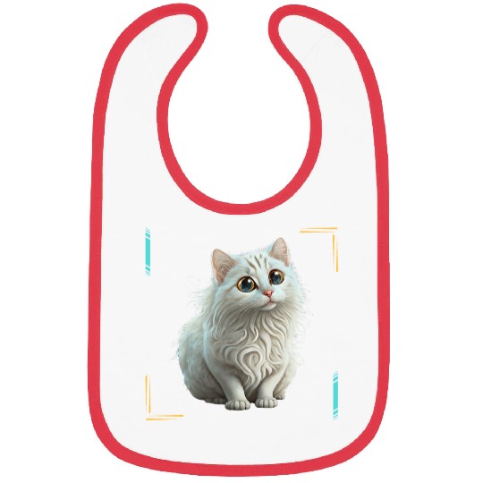 Cute White Cat Bibs