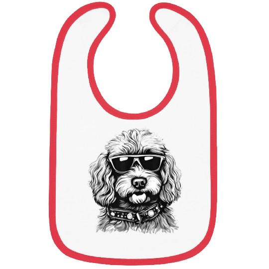Cute Cavapoo Rock Star Puppy Bibs