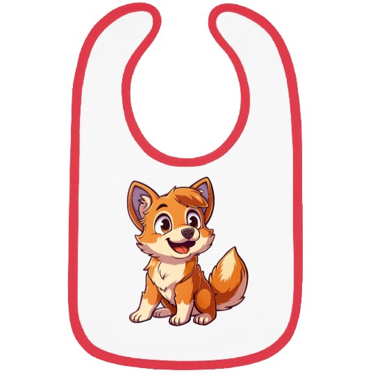 Adorable Smiling Fox Cub Enthusiast Bibs