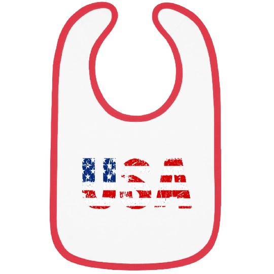 USA Patriotic American Flag Bibs