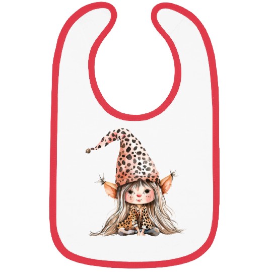 Leopard Print Gnome Clipart Images, Girly Bibs