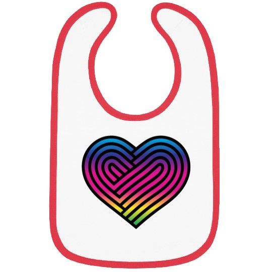 Rainbow Heart Homosexuality LGBT Love Bibs