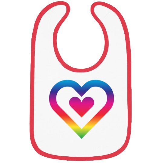 Rainbow Heart Homosexuality LGBT Love Bibs