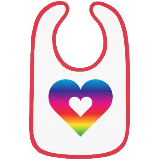 Rainbow Heart Homosexuality LGBT Love Bibs