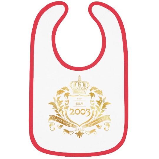 21st birthday "Semper Verum - Established 07/2003 Bibs