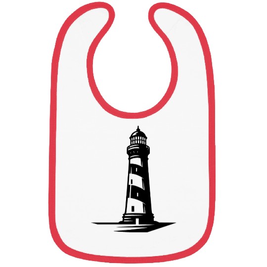 Old Lonely Striped Coastal Lighthouse Bibs