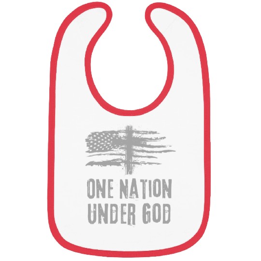 4th Of July US Flag One Nation Under God Christian Bibs