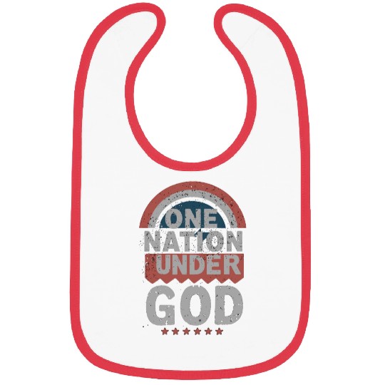 One Nation Under God Christian Pride Retro US Flag Bibs