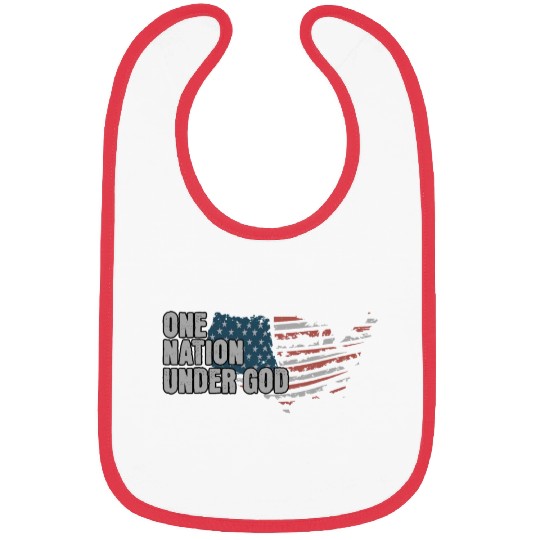 4th Of July One Nation Under God US Flag Faith Bibs