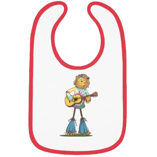 Hippie Scarecrow Playing Guitar Bibs