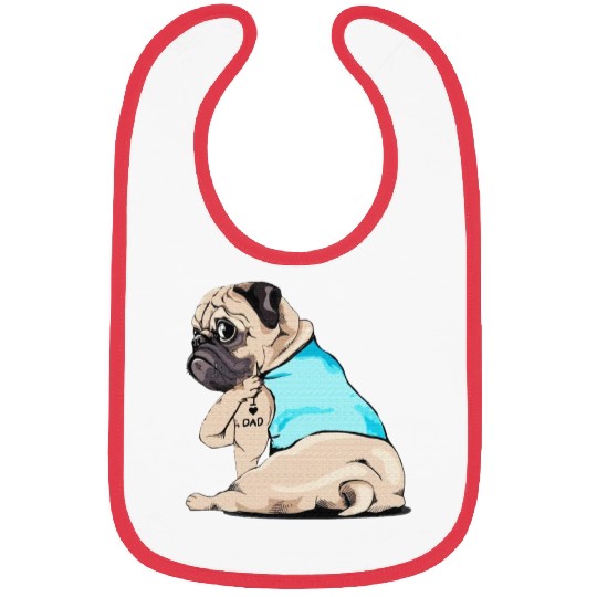 PUGS LOVE DAD Bibs