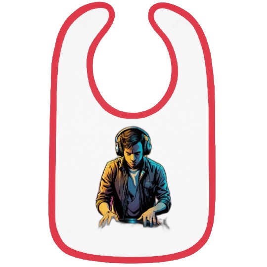 Neon DJ Youth Illustration Bibs