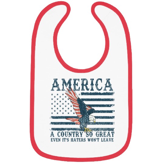 It's Haters Won't Leave Retro US Flag Eagle Merica Bibs