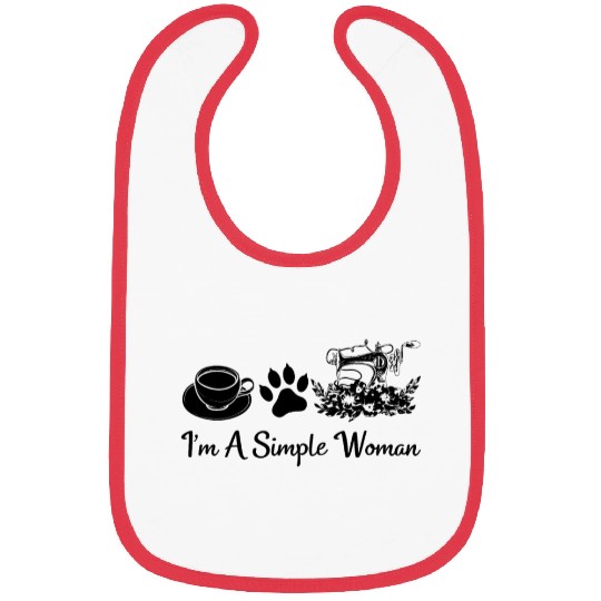 I'm A Simple Woman - Sewing Lover Cat Lover Bibs