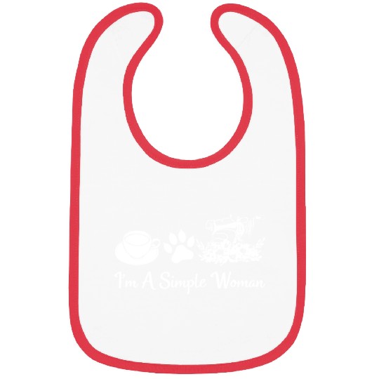 I'm A Simple Woman - Sewing Lover Cat Lover Sewing Bibs