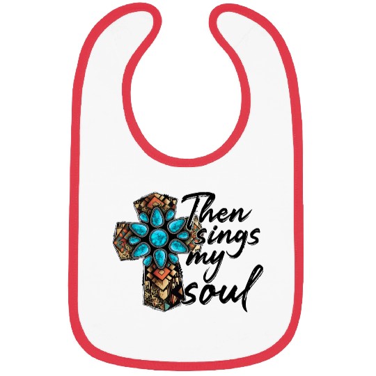 Turquoise Cross Western Aztec Art Bibs