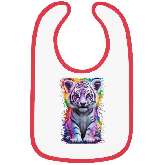 colorful tiger cub Bibs