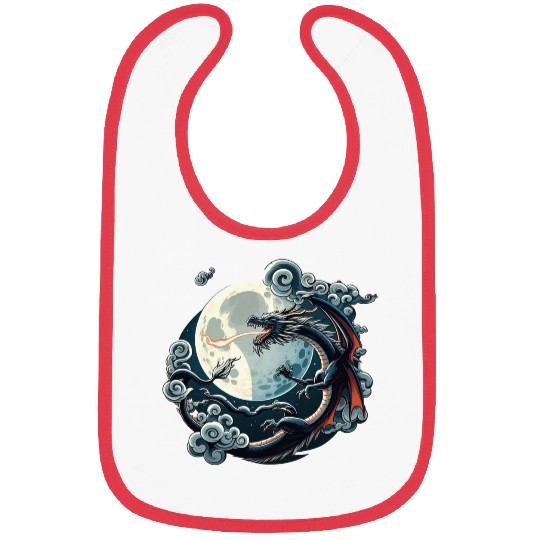 Mystical Dragon and Moon - Celestial Fantasy Bibs