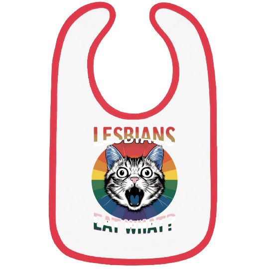 Lesbians Eat What Cat Humor LGBTQ Pride Flag Bibs