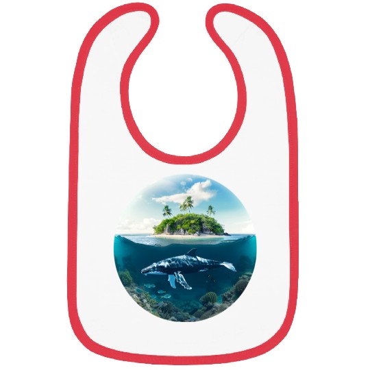 earth globe with whale in Underwater Bibs
