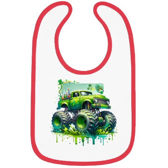 Monster Truck Shamrock Bibs