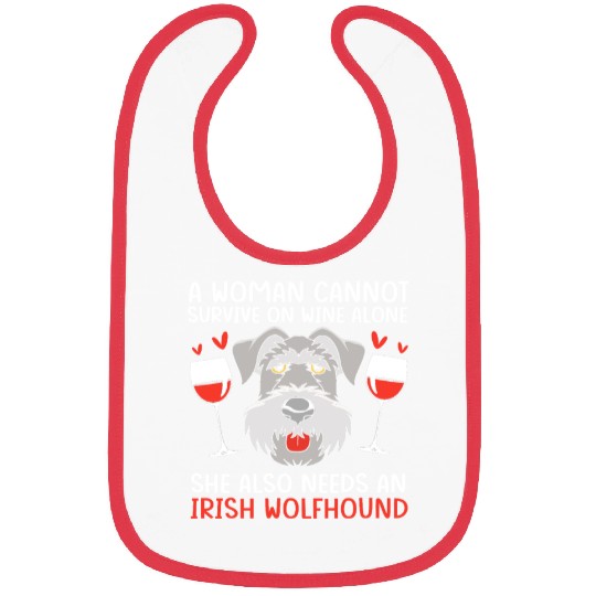 Irish Wolfhound Pet Owner Dog Mother Wine Lover Bibs