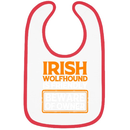 Funny Irish Wolfhound Pet Dog Is Friendly Bibs