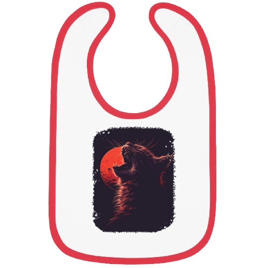 Charming Cat Duo with Moon for a Cat Lover Bibs