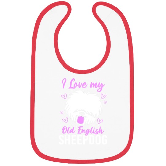 I Love My Dog Old English Sheepdog Bibs