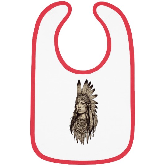 Bohemian Native Headdress Illustration Bibs