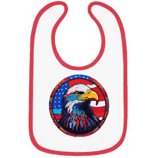 Patriotic Eagle Emblem for Apparel Bibs