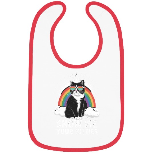 Show Me Your Kitties Funny Lesbian Gay Pride LGBT Bibs