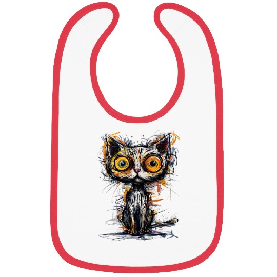 Vibrant Abstract Cat Artwork Bibs