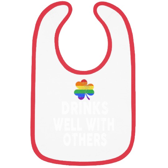 Drinks Well With Others LGBT Gay St Patricks Day Bibs