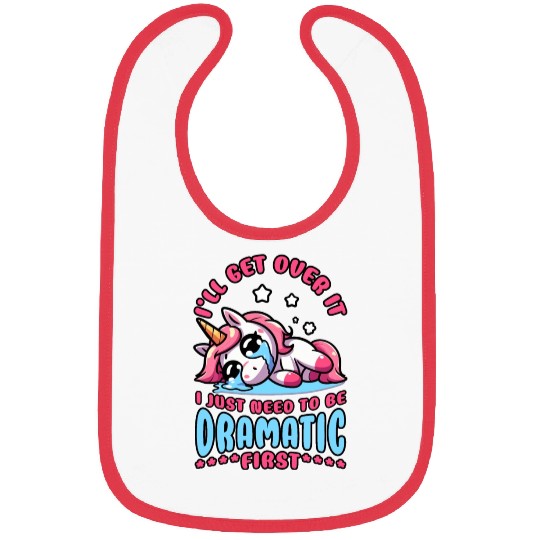 Lazy Crying Unicorn: I Just Need To Be Dramatic Bibs