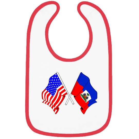 USA flag USA, Haiti flag Bibs