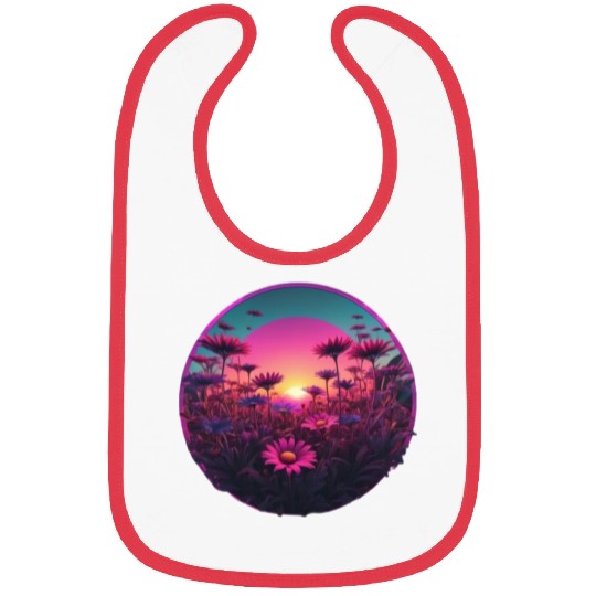 Synthwave Wild Flower Design Bibs
