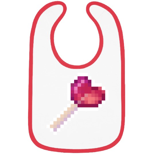 Pixel Art Sprite Cute Heart Lollipop Bibs
