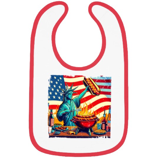 Nostalgic American BBQ Design Lady Liberty BBQ Bibs