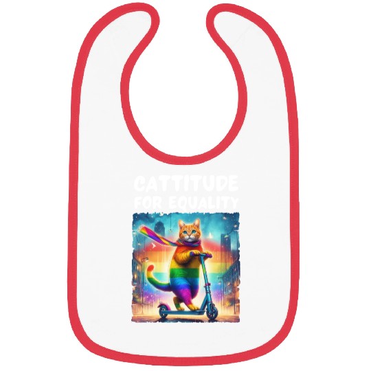 Gay pride. Cattitude for equality Bibs