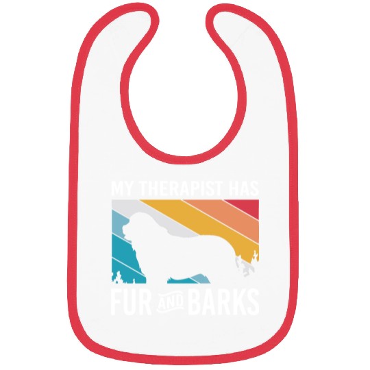 My Therapist Has Fur And Barks Retro Therapy Dog Bibs