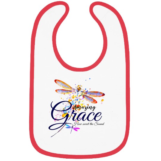Amazing Grace Dragonfly splatter Bibs